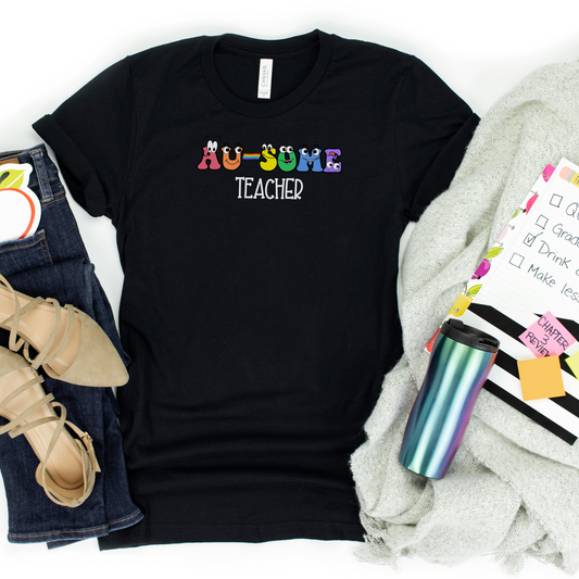 Au-some Teacher t-shirt, special ed teacher t-shirt, teacher gift, autism acceptance shirt