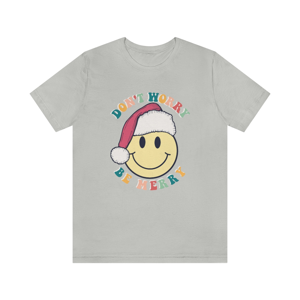 Don't Worry Be MERRY! Smiley Face Retro Christmas Shirt