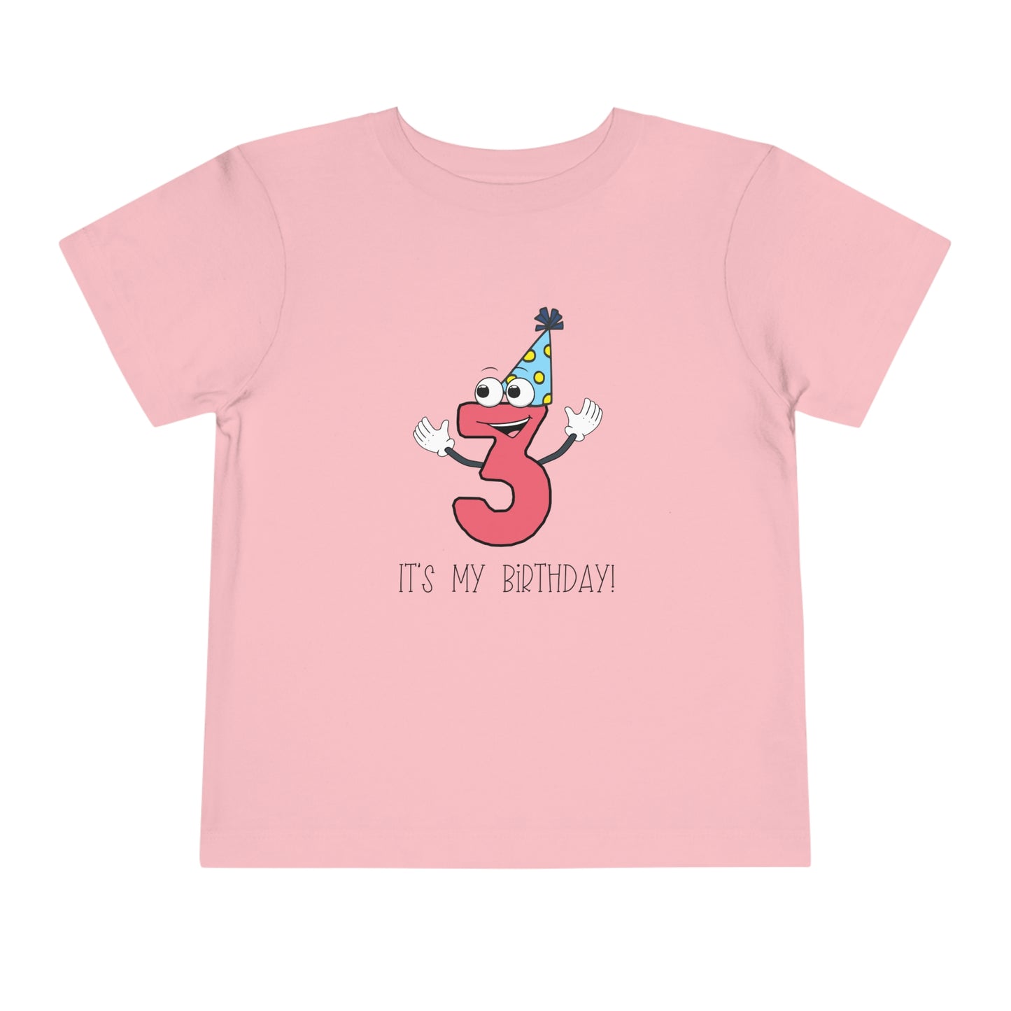 Birthday Shirt for Three year old with coral three, Toddler t-shirt, birthday shirt, it's my birthday shirt, third birthday t-shirt