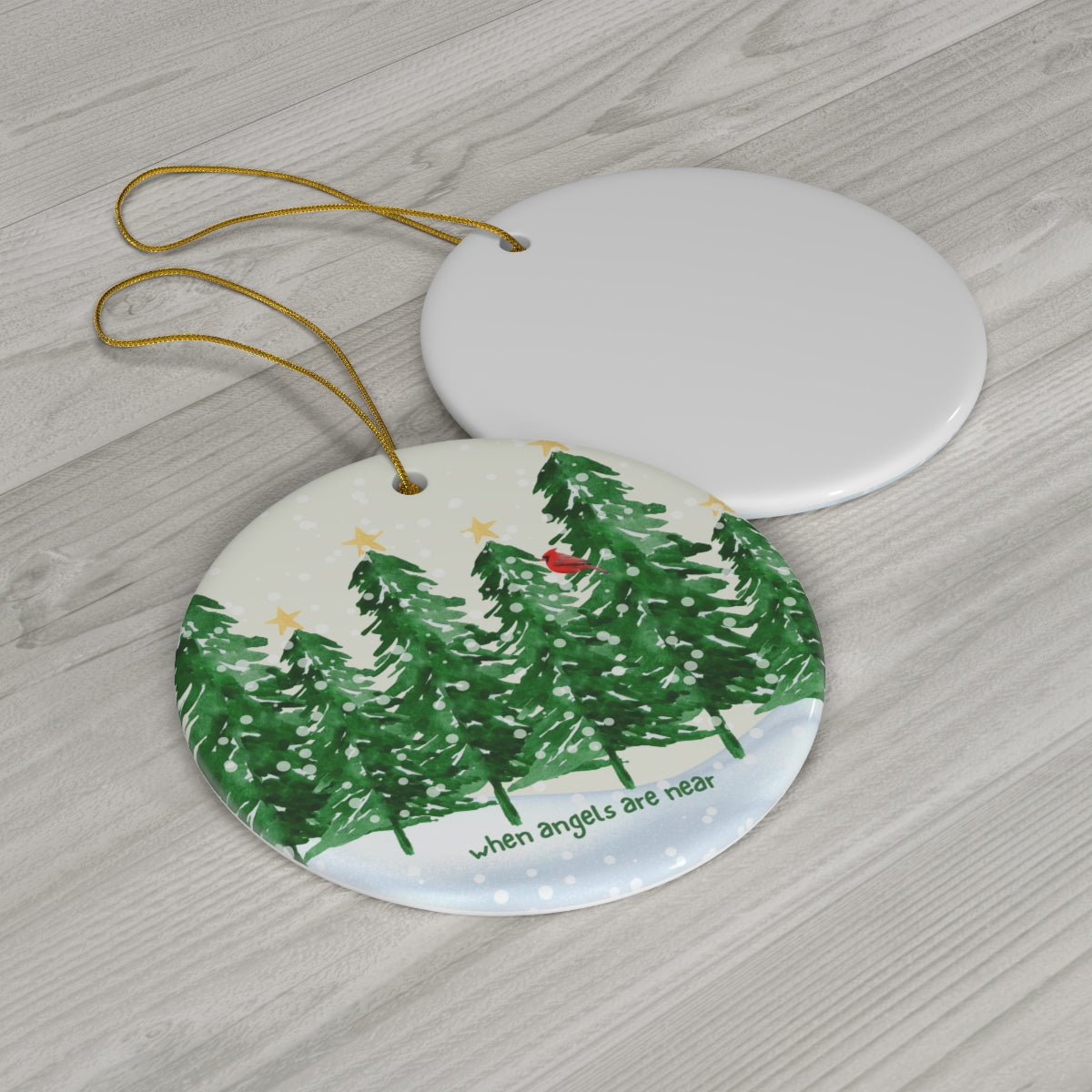 Remembrance Ornament; Cardinal Ornament for Christmas Remembrance; Beautiful ceramic round ornament