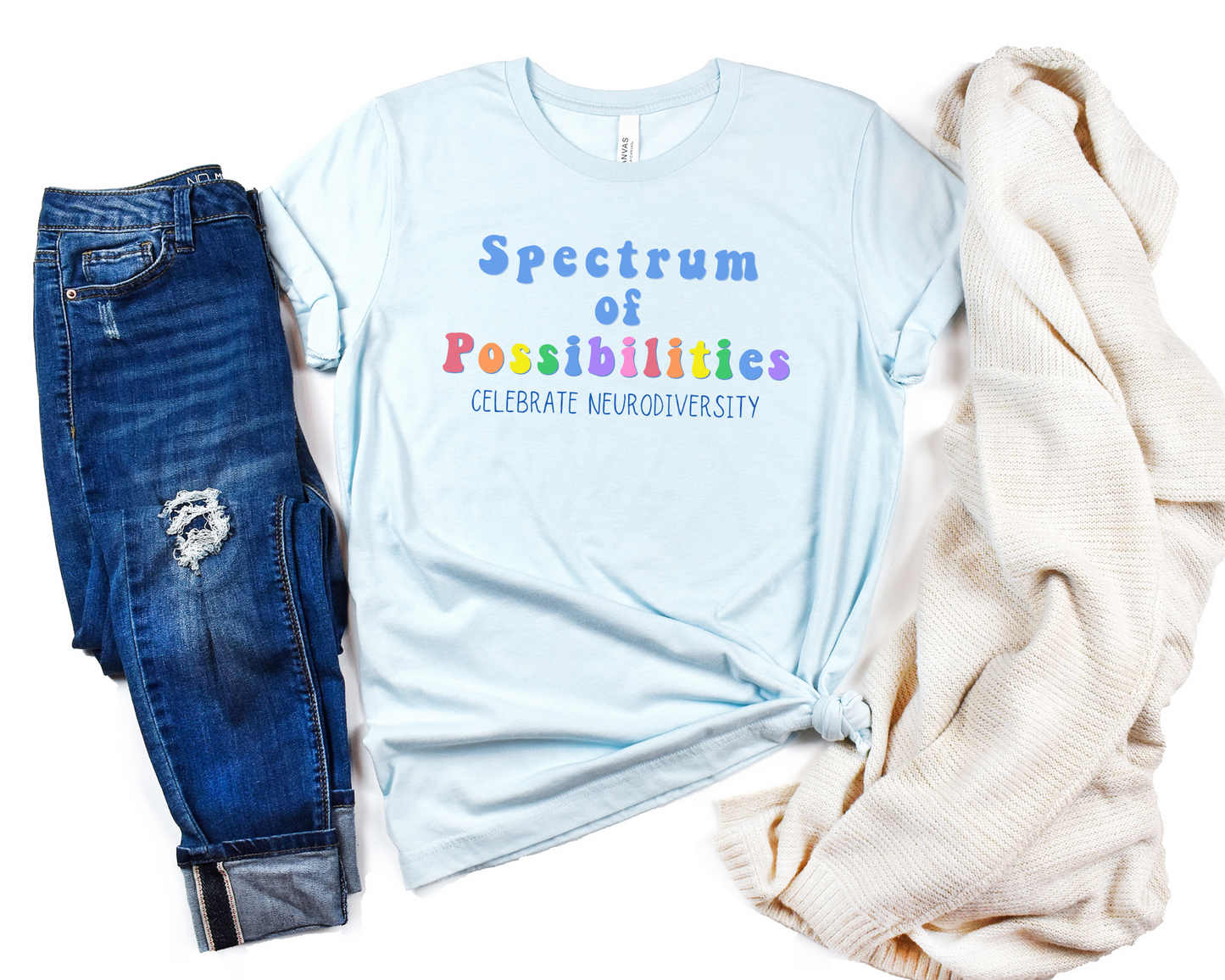 Spectrum of Possibilities Autism Awareness TShirt, Autism Awareness Month, In April We Wear Blue, Blue Shirt for Autism Awareness