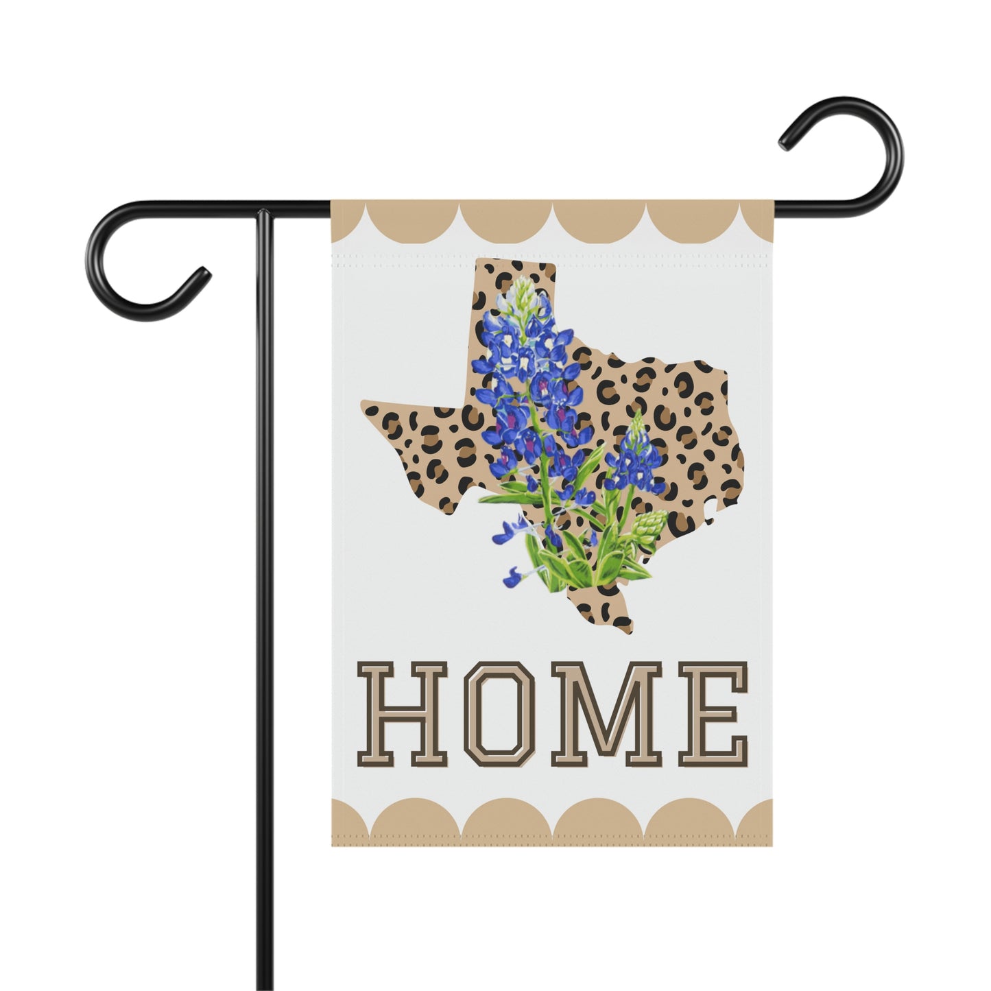 Texas Leopard print with Bluebonnet garden flag, Texas state flower garden flag, Texas Home garden flag