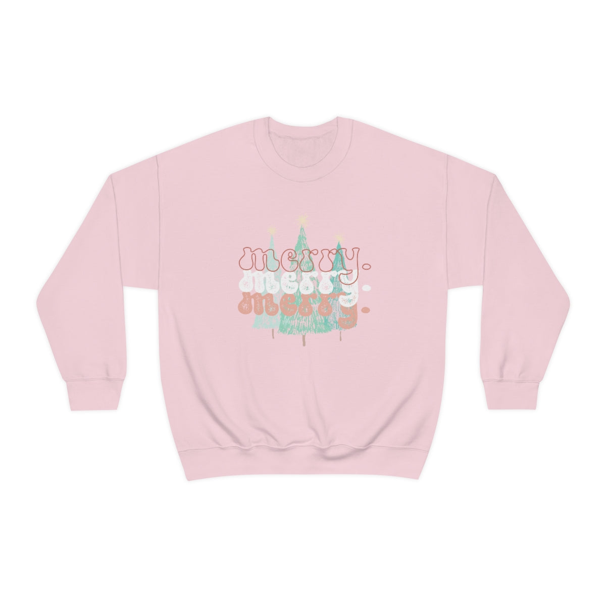 Merry Merry Merry; Loose fit Retro style Christmas Sweatshirt; Gender Neutral Heavy Blend™ Crewneck Sweatshirt