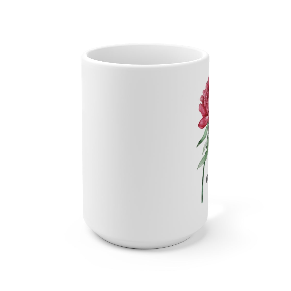 Birth month flower - November; Peony coffee mug; Ceramic Mug 15oz