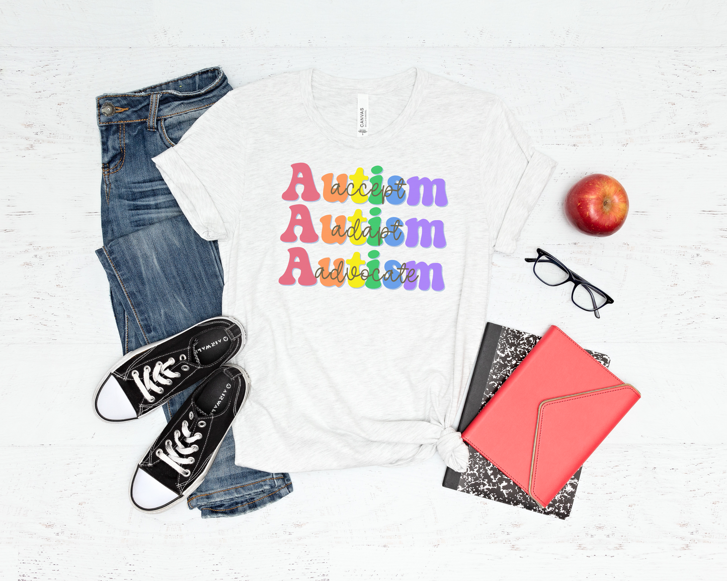 Autism Awareness TShirt, Accept, Adapt, Advocate, Autism Awareness Month, In April We Wear Blue, Blue Shirt for Autism Awareness Month,