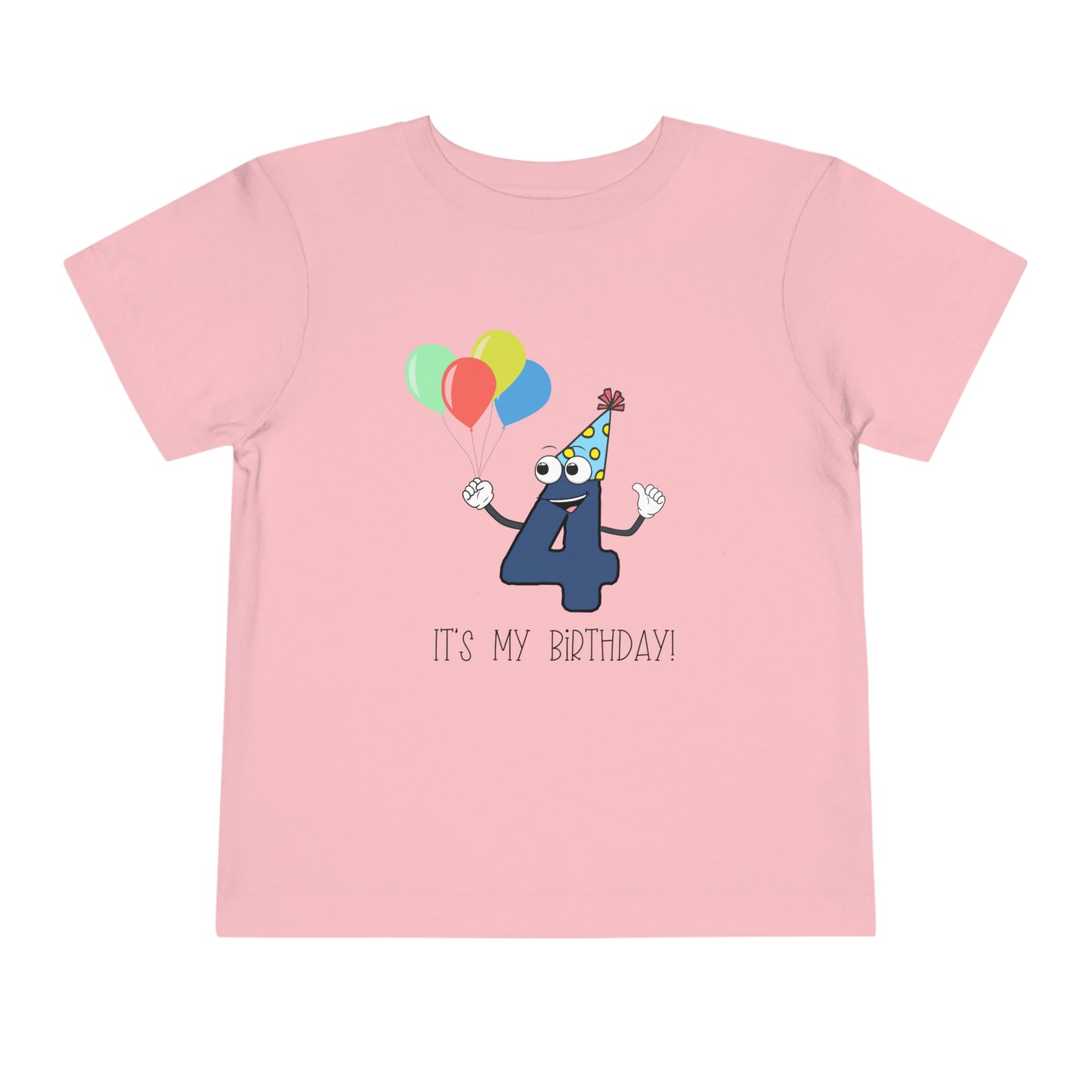 Birthday Shirt for Four year old with Blue four, Toddler t-shirt, it's my birthday shirt, fourth birthday t-shirt, 4th birthday