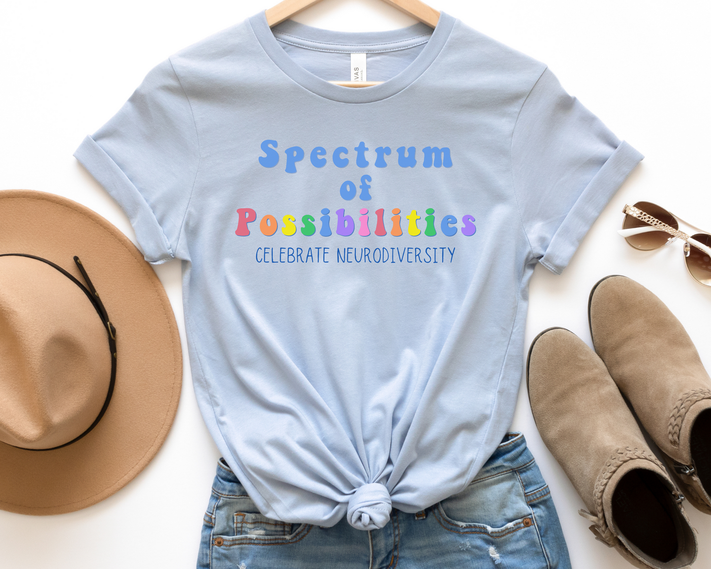 Spectrum of Possibilities Autism Awareness TShirt, Autism Awareness Month, In April We Wear Blue, Blue Shirt for Autism Awareness