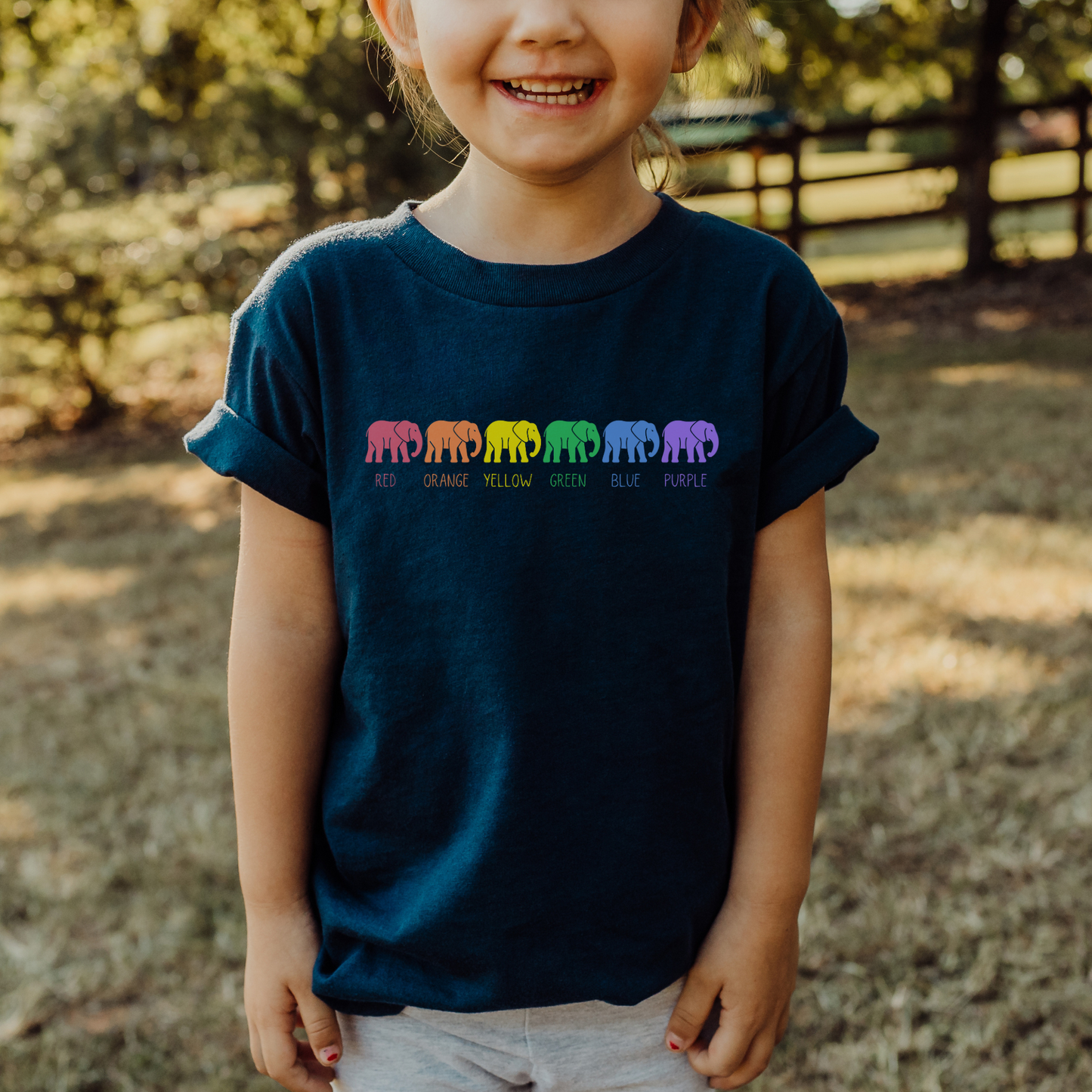 Elephant Youth t-shirt, rainbow elephant shirt, youth comfort colors shirt, autism youth tshirt, Elephants on Parade t-shirt