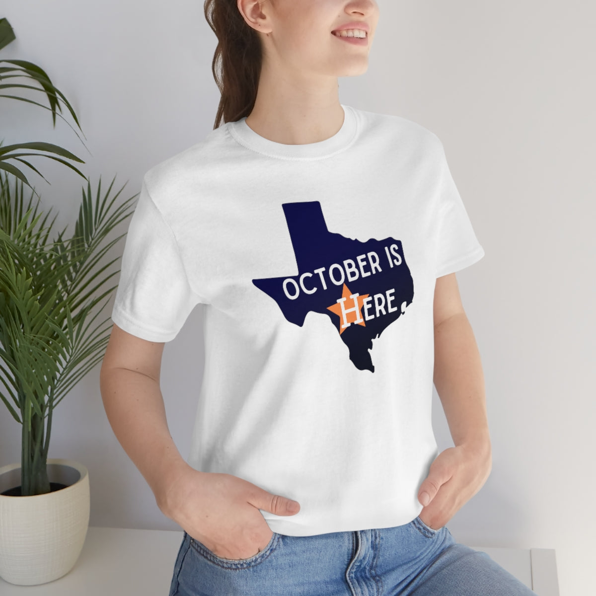 Houston Loves October! Bella Canvas Unisex Jersey Short Sleeve Tee