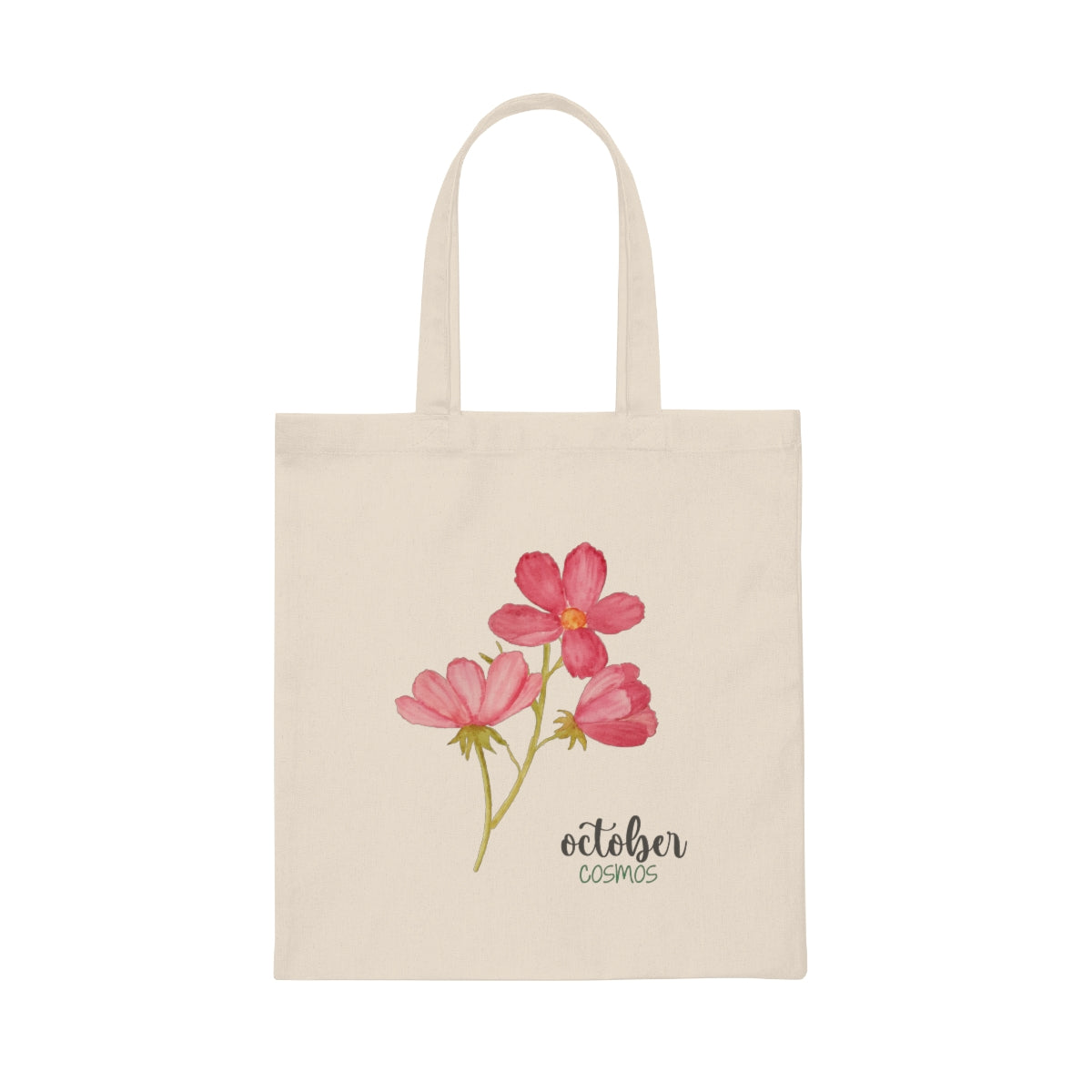 October Birth Flower Canvas Tote Bag; Cosmos Tote Bag