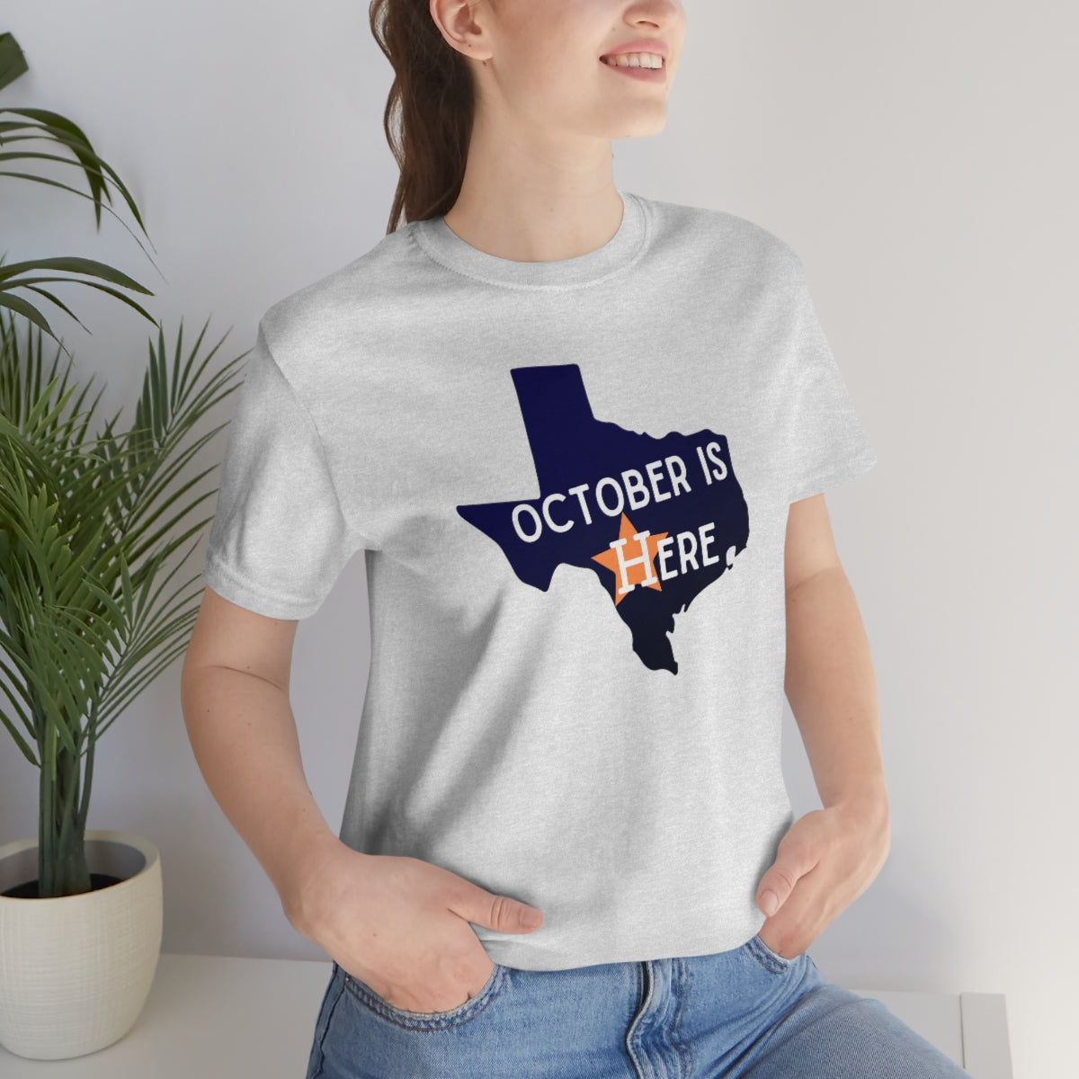 Houston Loves October! Bella Canvas Unisex Jersey Short Sleeve Tee