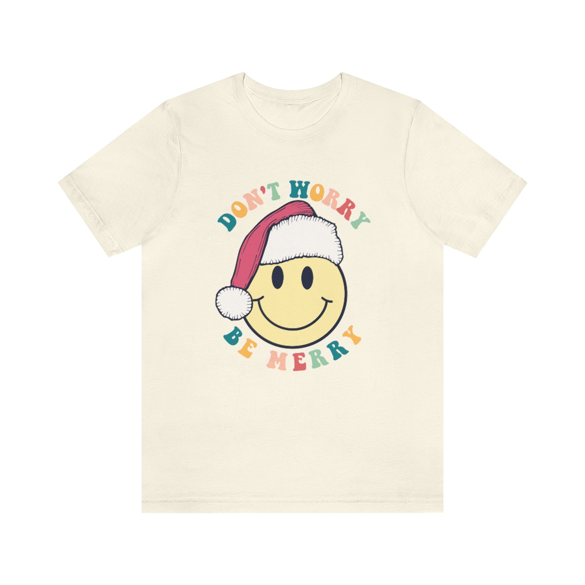 Don't Worry Be MERRY! Smiley Face Retro Christmas Shirt