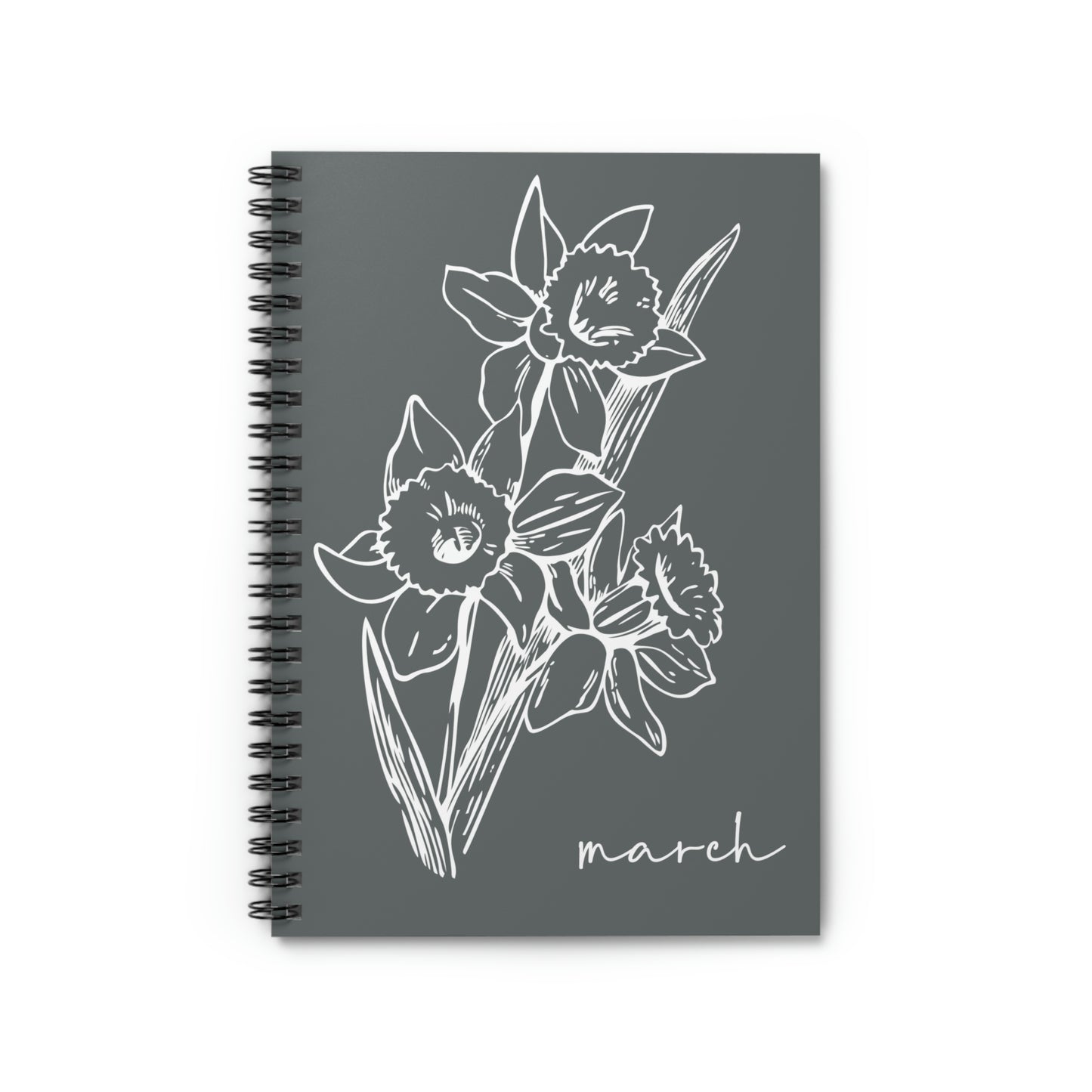 Birth Flower Spiral Notebook March