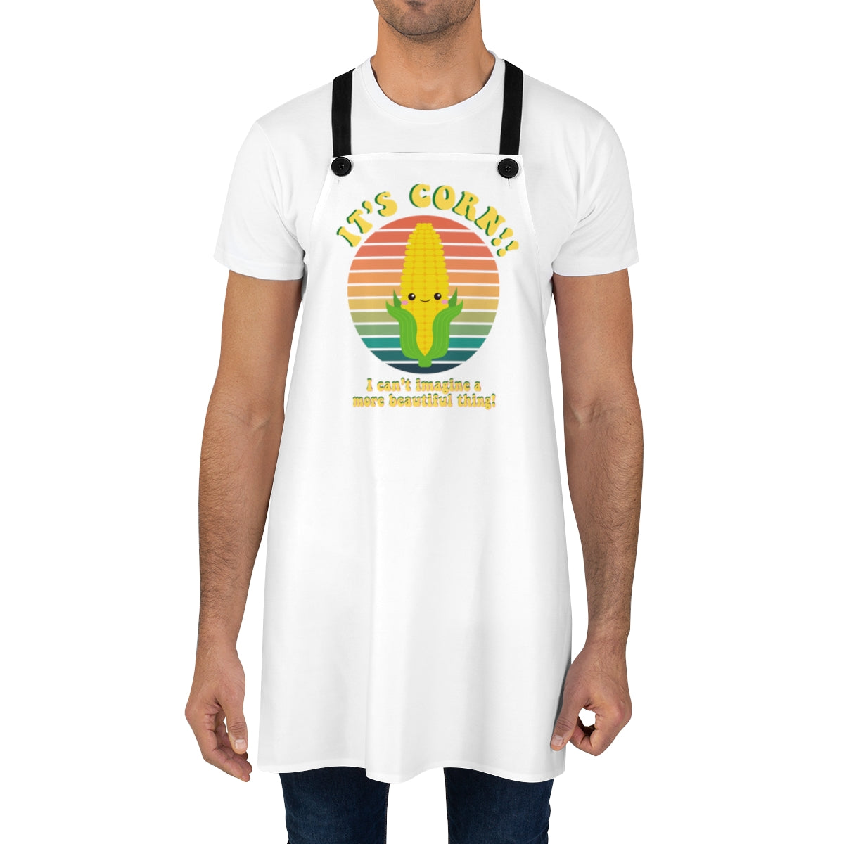 IT'S CORN! Funny Apron featuring, It's Corn! Thanksgiving apron; fun apron for family; Apron gift