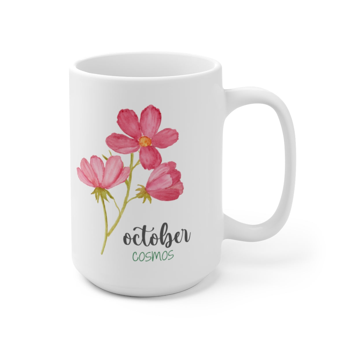 Birth month flower - October; Cosmos coffee mug; Ceramic Mug 15oz
