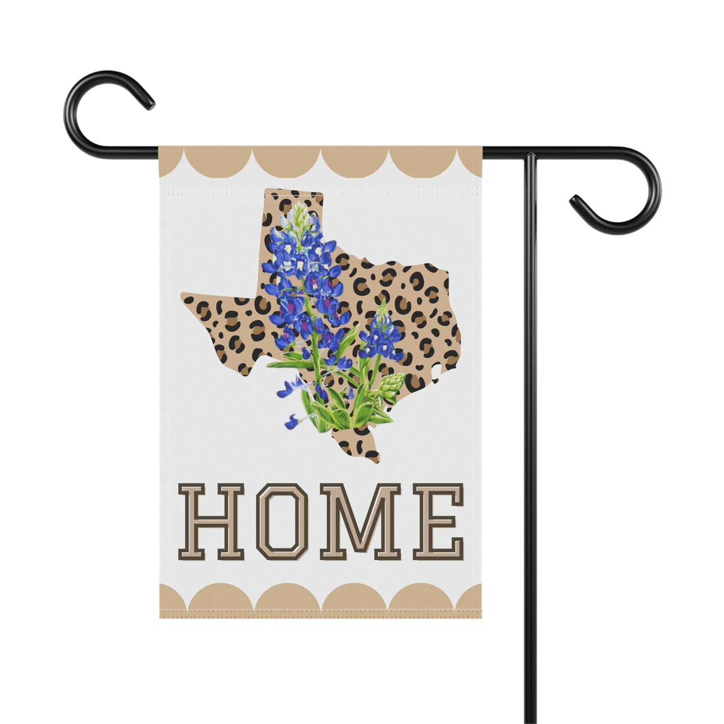 Texas Leopard print with Bluebonnet garden flag, Texas state flower garden flag, Texas Home garden flag