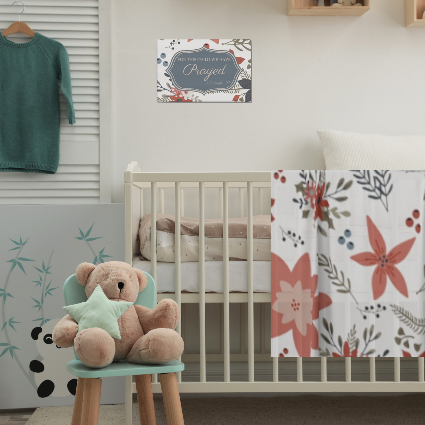 Perfect Poinsettia by Keenie Designs Nursery stretched canvas