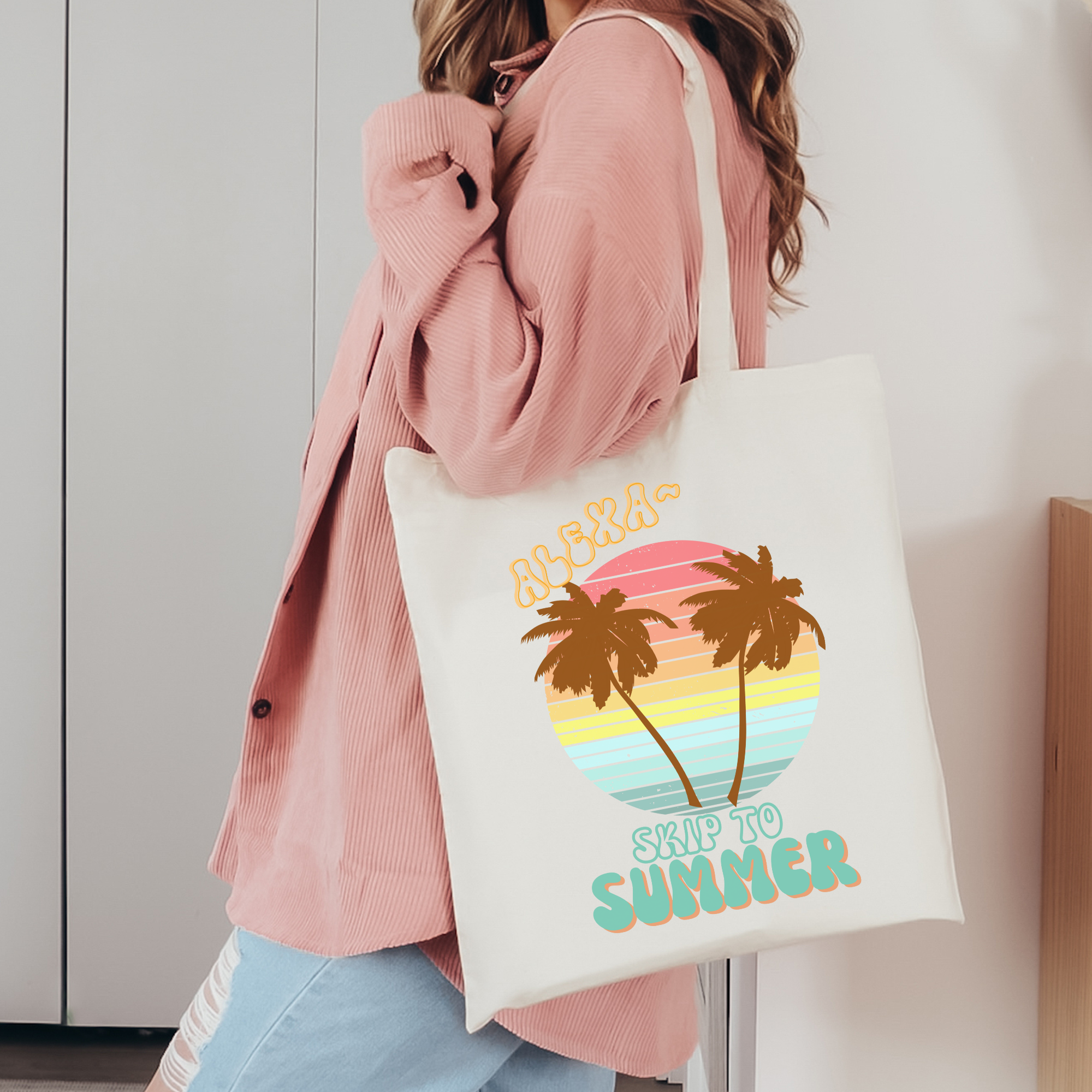 Alexa, Skip to Summer; funny tote bag; teacher tote bag; or for the on