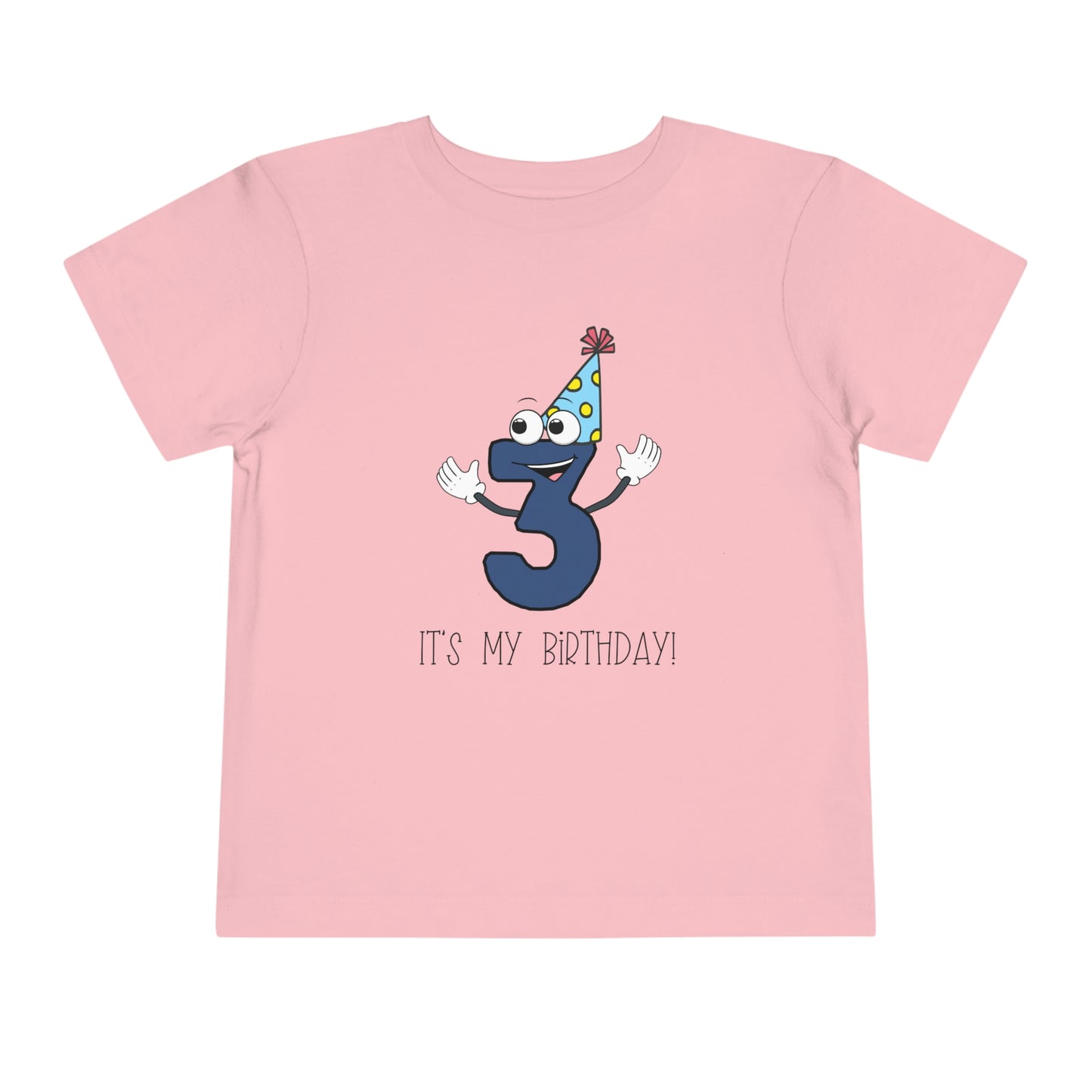 Birthday Shirt for Three year old with Blue three, Toddler t-shirt, birthday shirt, it's my birthday shirt, third birthday t-shirt