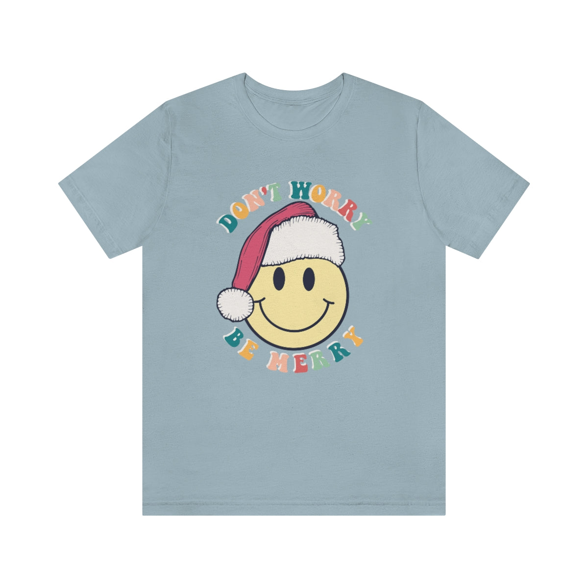 Don't Worry Be MERRY! Smiley Face Retro Christmas Shirt