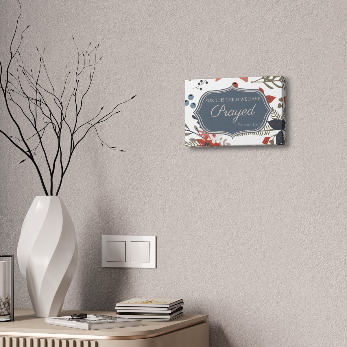 Perfect Poinsettia by Keenie Designs Nursery stretched canvas