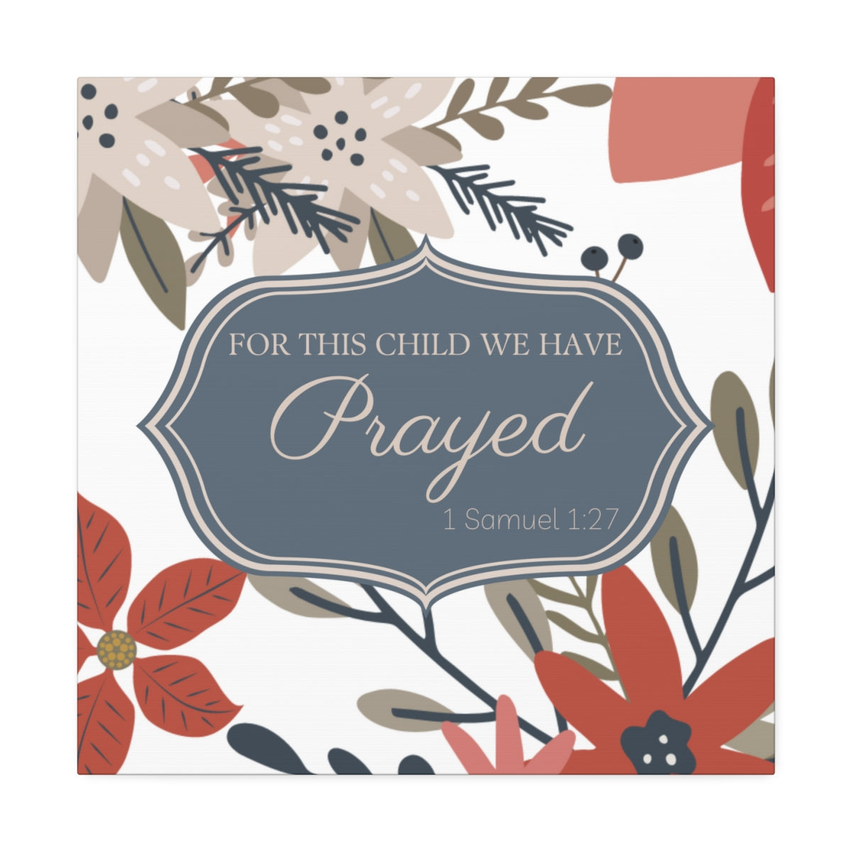 Perfect Poinsettia by Keenie Designs Nursery stretched canvas