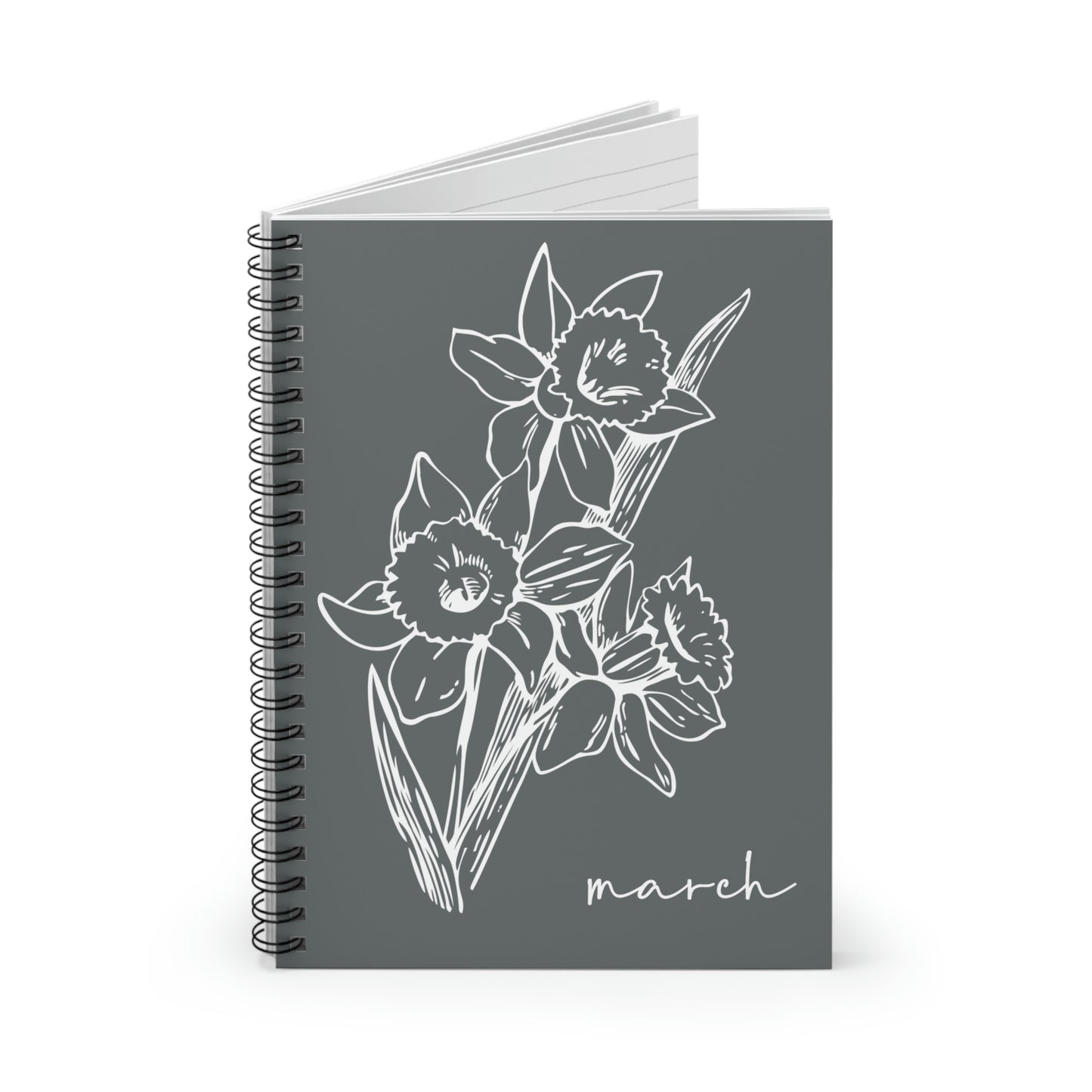 Birth Flower Spiral Notebook March