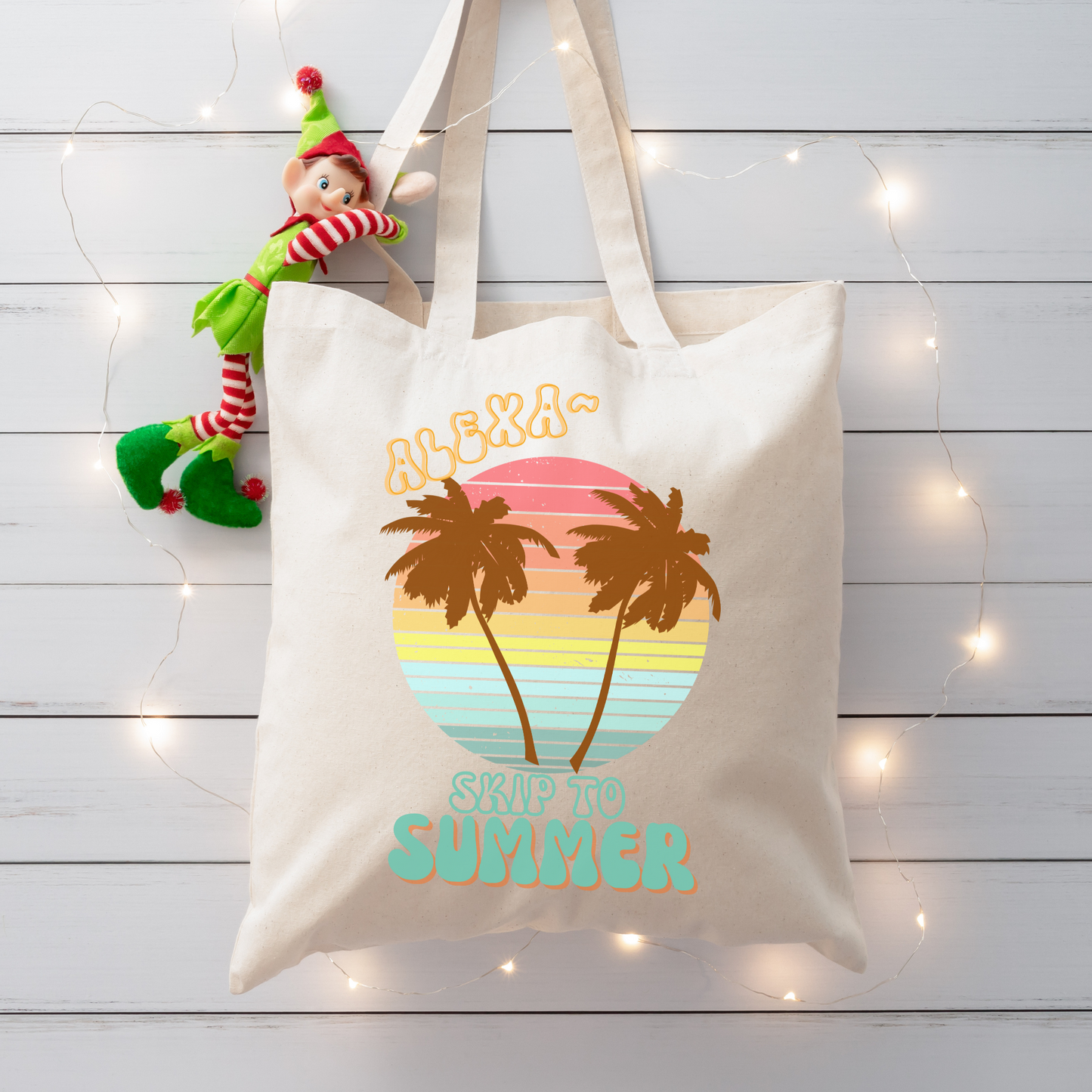 Alexa, Skip to Summer; funny tote bag; teacher tote bag; or for the one who  is always cold - Canvas Tote Bag